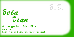 bela dian business card