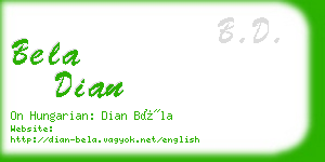 bela dian business card